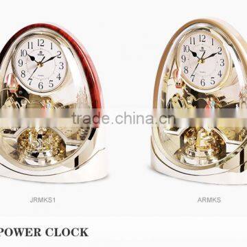 Fairy tale desk clock Varnish Rotating Pendulum clock with music PW4212