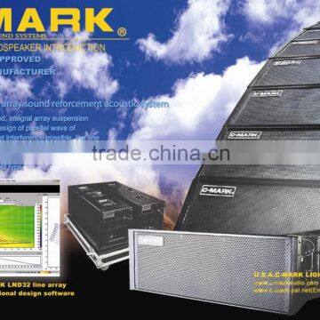 Large Active Line Array Speaker (2x12")Powered by Digital Power Amplifier C-MARK