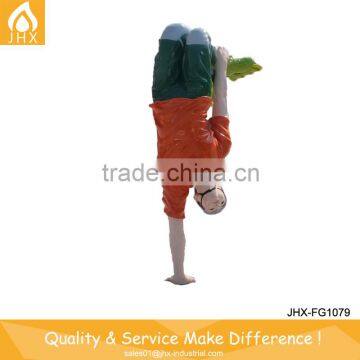 One-hand Balance Abstract Fiberglass Boy Sculpture