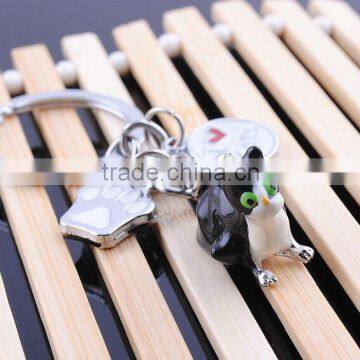 cute hard pvc cat zine alloy pet dog animal hotselling key ring