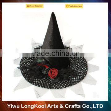 Made in China Deluxe party hat Luxury black halloween witch hat