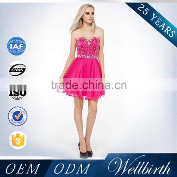 Beautiful Crystal Beaded Sleeveless Fashionable Korean Short Sexy Cocktail Dress Patterns photo-5