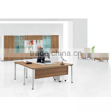 Modern Melamine Metal Frame L Shape Corner Office Desk