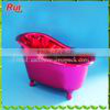 Plastic mini bathtub shampoo container pink small size mini plastic bathtub