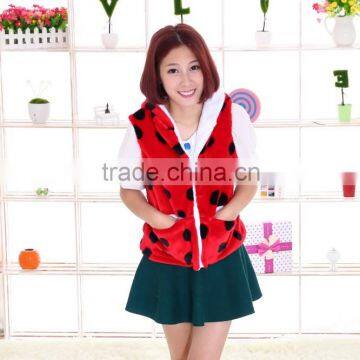 beautiful promotional red/black customized plush ladybug animal shaped clothes/clothing/dress/garment