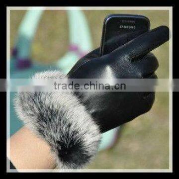 luxury style touchscreen gloves leather palm for ipad