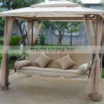 garden outdoor steel metal frame patio gazebo swing chair bed