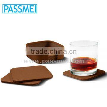 Genuine Leather Combinations Set of 6 Square Coasters