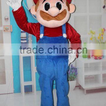 HI CE High Quality Lovely plush cartoon Mario Mascot Costume for sale