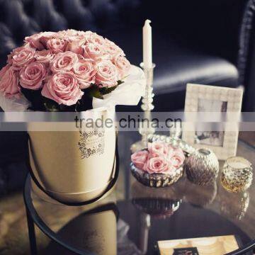 High grade round flower box cylinder box gold stamping logo round flower box (ZH-60056-8)                        
                                                Quality Choice