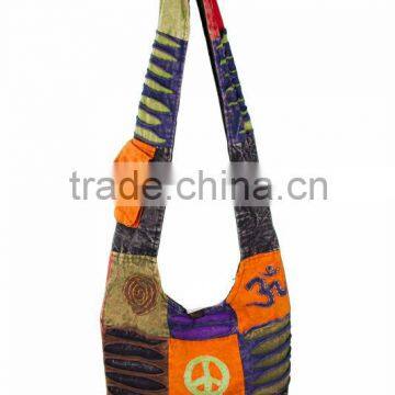 Wholesale canvas shoulder bags college girls' hippie shoulder bag cross body shoulder bag