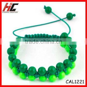 Wholesale Fashion 10mm cheap green acrylic Beads Bracelet for USA and EU