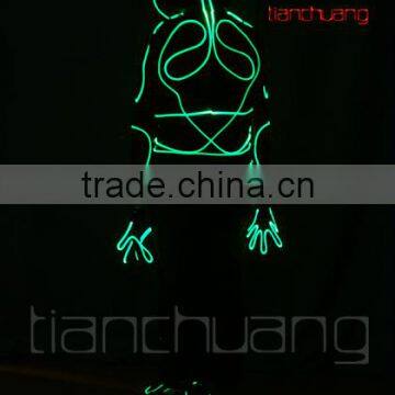 2016 Hot Sale LED Light up Fiber Optic Tron Dance Jumpsuits photo-4