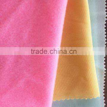 China knitted tricot plain one side brushed fabric terry fabric