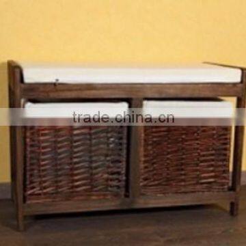 Three weaving drawers sitting stool to storage shoes