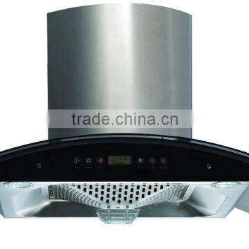 China new design tempered glass top wall mount euro style cooking hood/range hood