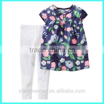 OEM 2-Piece girls clothing sets baby Poplin Top Legging Set                        
                                                Quality Choice