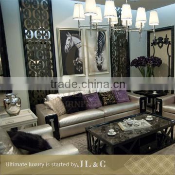 JS17 Living Room Furniture Sectional Sofa Top Layer Leather Sofa From JL&C Luxury Home Furniture New Sofa Designs