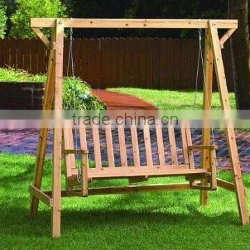 wooden garden swing