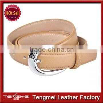 2014 New Women's Earthy Yellow Genuine Leather Belt Fashion Female Strap