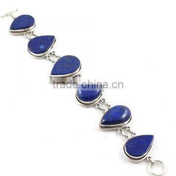 Lapis lazuli bracelet chunky silver jewelry gemstone antique sterling silver 925 jewelry