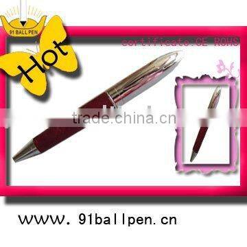 leather metal ball pen