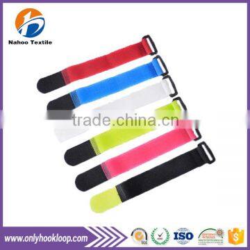 Custom logo printed hook and loop cable tie, colorful hook and loop cable tie