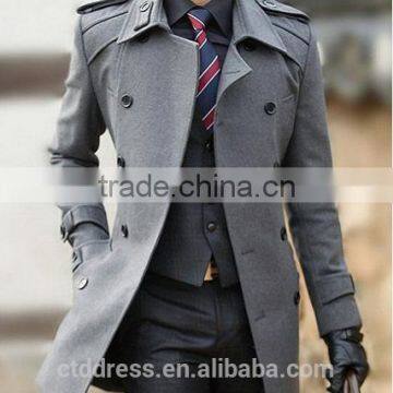 custom made double-breasted mens long cashmere coat/jackets