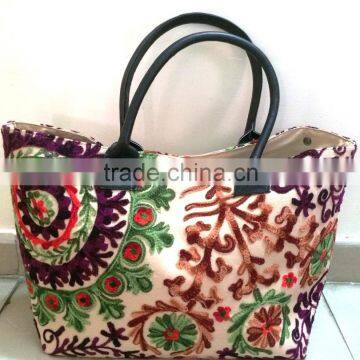 Attractive New Beautiful Multi color floral designs embroidered suzani totes large bags handmade tecnics