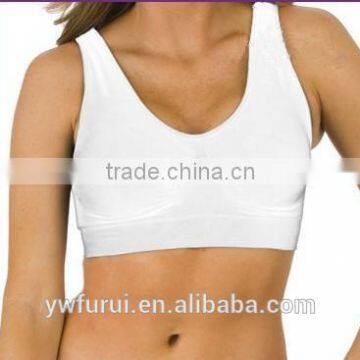 New custom nylon dry fit seamless padded fitness bra tube sport bra