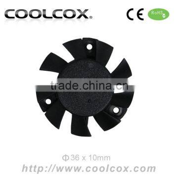 CoolCox 36x10mm frameless fan,graphic card cooling fan,36mm bladeless fan,dc brusheless fan 40mm