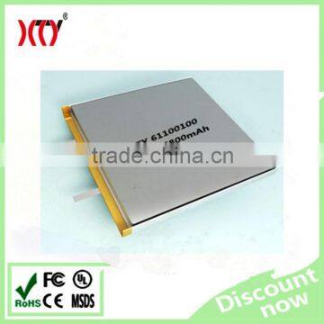 High capacity 3.7V 6800mAh Rechargeable Lithium Polymer Battery Cell PL81100100