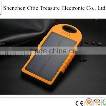 Fashion design dual LED light solar power bank mobile charger 8000mah solar charger