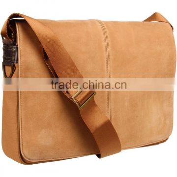 New canvas laptop messenger bag with leather trim