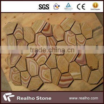 yellow wood irregular shaped paver