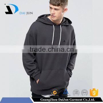 Oem with drawstring and pockets cotton grey pullovers men cut and sew elongated blank tall hoodies