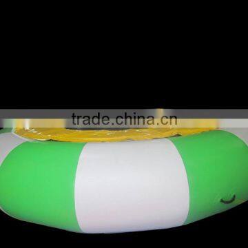 Green & white inflatable water trampoline, inflatable float water game for sale