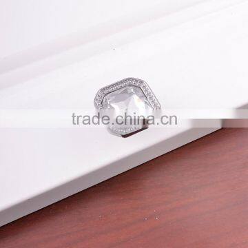 Chrome plated kitchen cabinet drawer crystal rhinestone furniture drawer knob