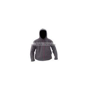 Grey with Red line Color Zip Hood