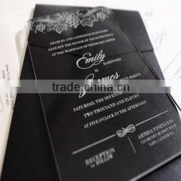 Special design elegant clear lucite invitations for wedding