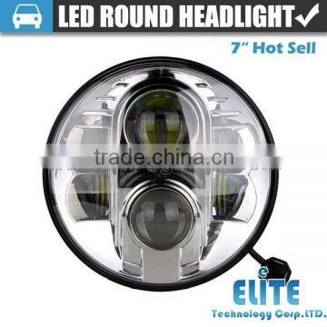 Halo 7 inch round led headlight round angle eyes auto circle projector headlights