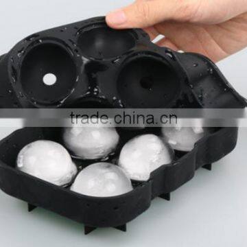 6 Holes Silicone Ice Ball Mold Silicone Ice Tray Ball Shape With Lid