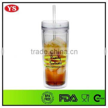 16oz bpa free double wall straight acrylic tumblers with inserts