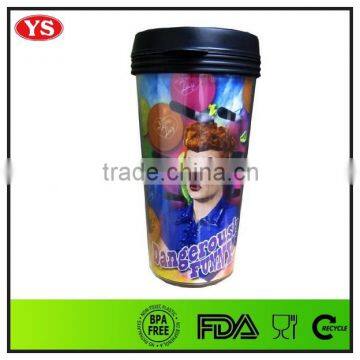 16 Ounce Removable Plastic mg With Glitter Card for Gift photo-4