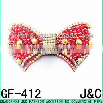 red color glass beads Shoe Decorative Bow