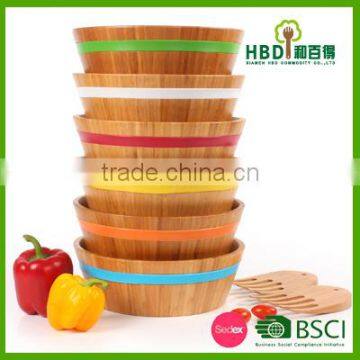 High quality bamboo bowl,bamboo salad bowl with server