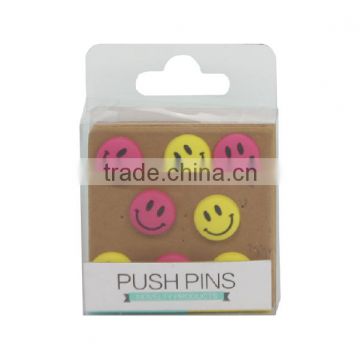 smile face shaped push pins/novel pins /high quality