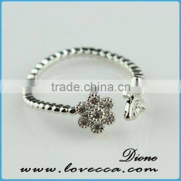 2015 new arrival coustom design lots of rhinestone brass white gold plated ring jewelry