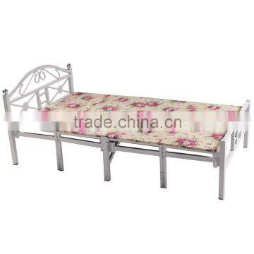 Single folding factory metal bed with factory price