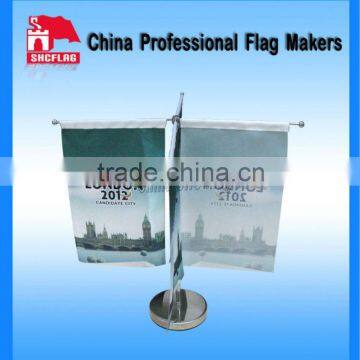 Custom advertising metal table flag pole and base